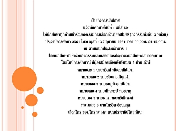 ฝ่ายกิจการนักศึกษา แจ้งนักศึกษาชั้นปีที่
1 รหัส 60
ให้นักศึกษาทุกท่านเข้าร่วมกิจกรรมการเลือกตั้งนายกสโมสร(กิจกรรมบังคับ
3 หน่วย) ประจำปีการศึกษา 2561
ในวันพุธที่ 13 มิถุนายน 2561 เวลา
09.00น. ถึง 15.00น. ณ
ลานเอนกประสงค์อาคาร 1