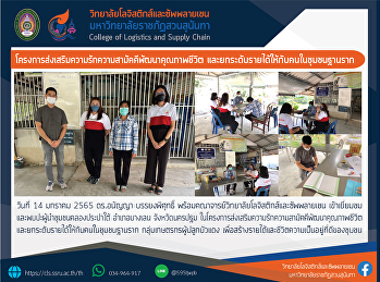 โครงการส่งเสริมความรักความสามัคคีพัฒนาคุณภาพชีวิต
และยกระดับรายได้ให้กับคนในชุมชนฐานราก