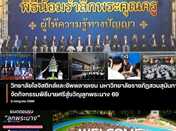 College of Logistics and Supply Chain
Suan Sunandha Rajabhat University
organized the Bai Sri Ceremony for the
Queen Mother 69